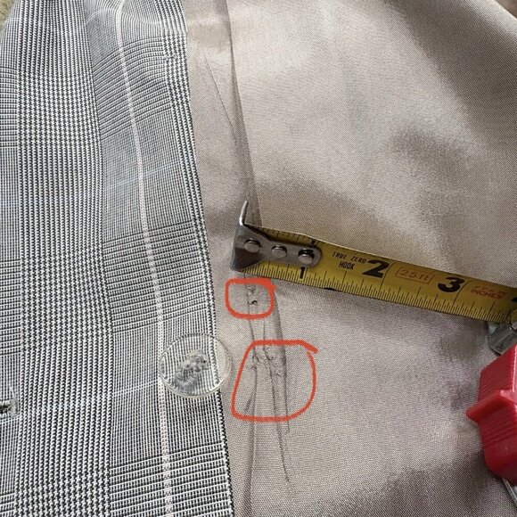 VTG 80s Pinstripe Plaid Double Breasted Classic Blazer Gilmor Gray Women’s 12 - Picture 14 of 15